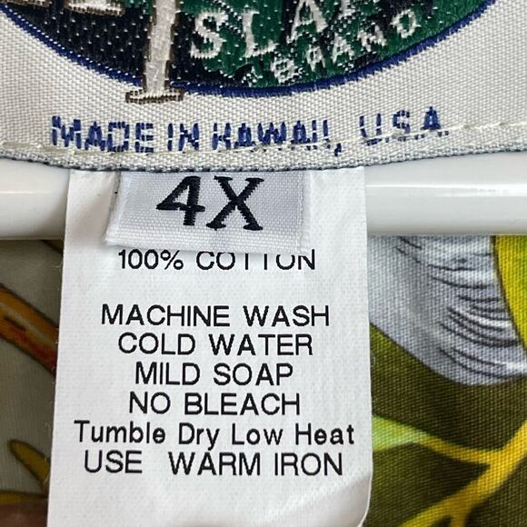 Vtg Hawaiian Islands USA Button Up Short Sleeve Parrot Magnum PI Shirt‎ Size 4X - Picture 5 of 8